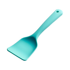 Contemporary Silicone Baking Scraper with Blue Handle Isolated on Transparent Background