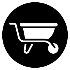 wheelbarrow glyph icon