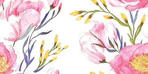 Vector floral seamless pattern, pink peonies, on a light background. Spring, summer holidays presents and gifts wrapping paper, For textiles,packaging fabric,wallpaper