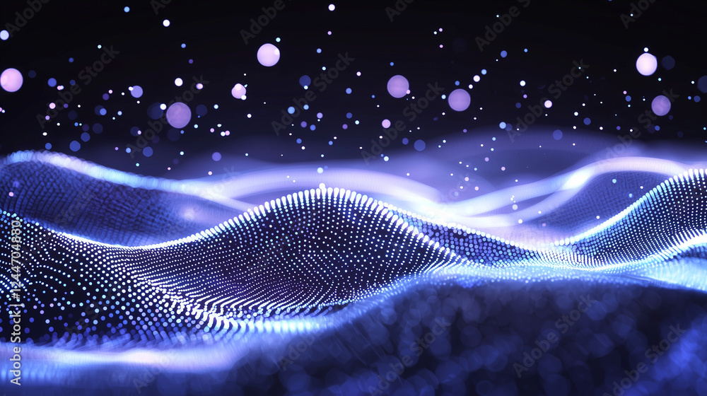 Poster dynamic abstract background with blue and white data connections