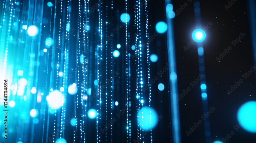 Poster dynamic abstract background with blue and white data connections