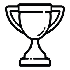 Victory Champion Trophy Outline Icon Isolated On White Background