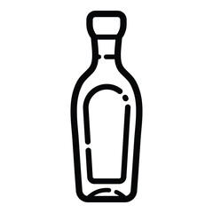 Glass Bottle Beverage Outline Icon Isolated On White Background