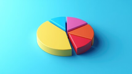 Obraz premium Financial market trends flat design top view stock exchange dashboard 3D render triadic color scheme