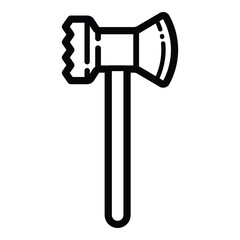 Kitchen Hammer Axe Outline Icon Isolated On White Background