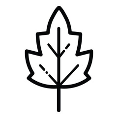 Obraz premium Autumn Leaf Outline Icon Isolated On White Background