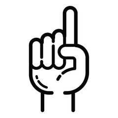 Pointing Up Hand Gesture Outline Icon Isolated On White Background