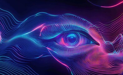 Fototapeta premium Cyberspace and digital perception. High-technology business segment. Artificial Neural Network. Big Data principle. Shares in emerging technology. 3D illustration