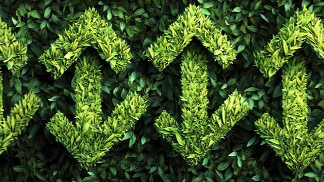 Lush green patterns evolving in dynamic plant wall animation
