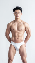Fototapeta premium Hot Male Model in Sexy White Underwear