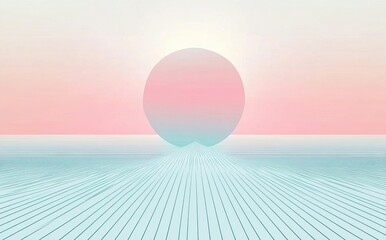 Fototapeta premium a horizon depicted in an abstract form within a red bubble
