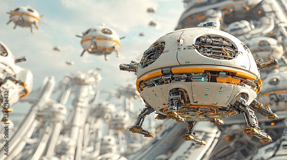 Poster a fully robotic factory efficiently producing a large scale swarm of self replicating drones with ad