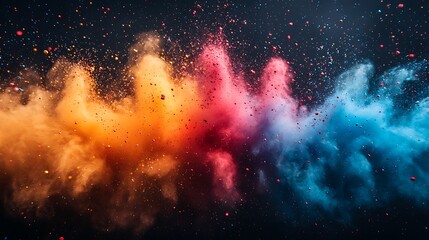 Naklejka premium Vibrant Color Powder Explosion Abstract Art Background