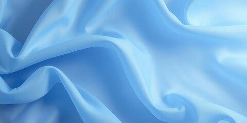 Obraz premium Soft pressing on a serene blue chiffon fabric background, chiffon, blue color, fabric