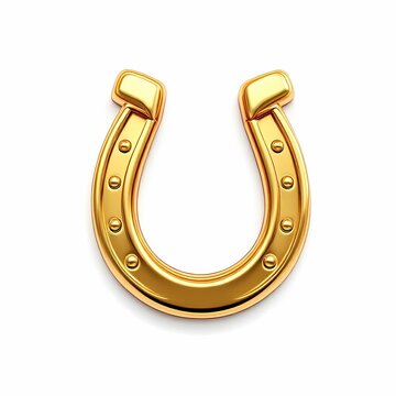 recommend clip art: Golden Horseshoe Good Luck Charm 3d Render