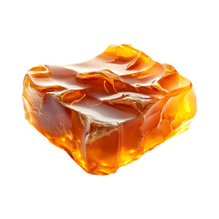 Burnt Sugar Caramel Ice Isolated on Transparent Background
