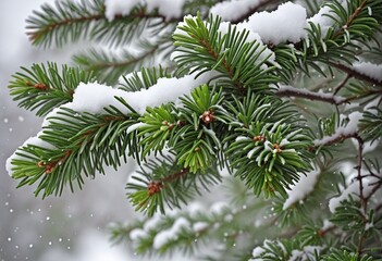 Winter's Embrace: Juniper Branches Dressed in Snow