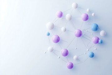modern abstract representation of cloud based business ecosystem with interconnected nodes in various colors
