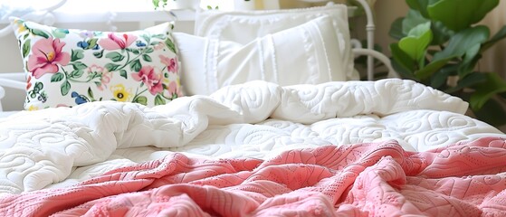 Pillow detail defines modern bedroom.