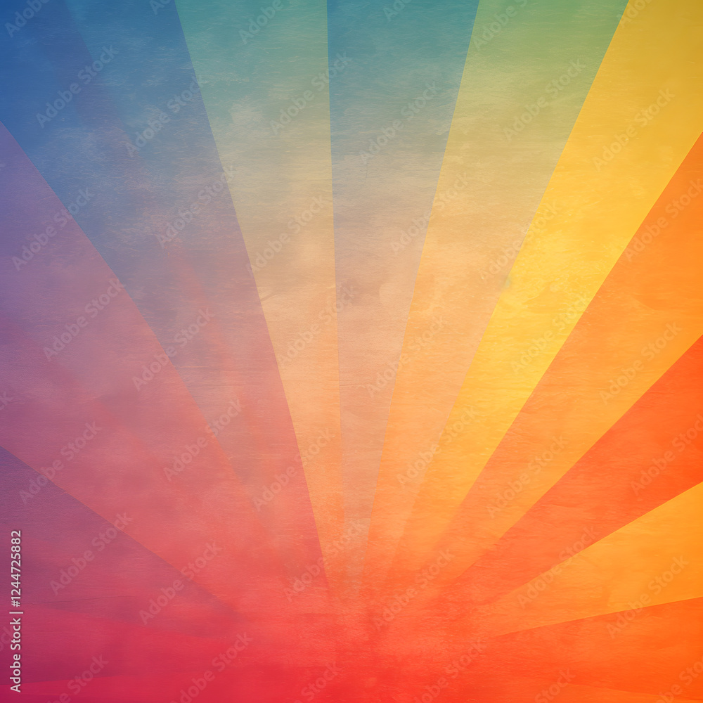 Aufkleber vibrant colorful rays spreading across a soft gradient background
