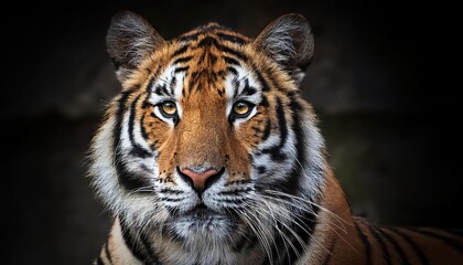 Naklejka premium Vigilant and Majestic A Closer Look at the Striking Asiatic Tiger in the Jungle, Cloaked in Sunset Glow and Wild Vibrancy
