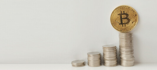 Investing in cryptocurrency growth digital currency market financial graph modern economy close-up view wealth building