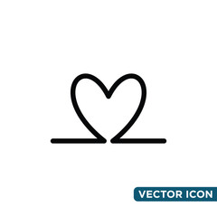 Simple Heart Icon Design Template 