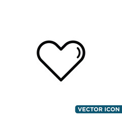 Simple Heart Icon Design Template 