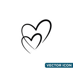 Simple Heart Icon Design Template 