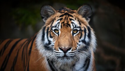 Powerful and Graceful Portrait of a Bengal Tiger Staring Intently into the Dawn at the Edge of a Lush African Savannah, Showcasing the Emotional Energy and Raw Beauty of this Apex Predator.