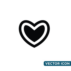 Simple Heart Icon Design Template 