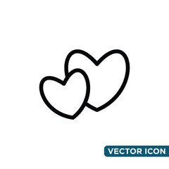 Simple Heart Icon Design Template 
