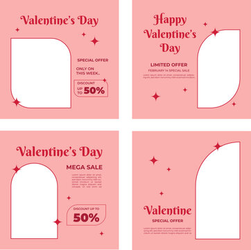 cute instagram template set for valentine
