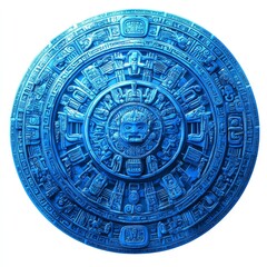 Obraz premium Ethnic patterns drawn from Mayan and some Aztec calendar styles, illustrated in a modern format and set against a white backdrop.
