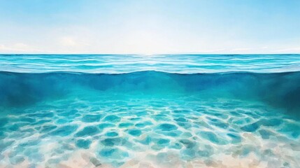 Obraz premium Calm Blue Ocean with Gentle Waves and Clear Water
