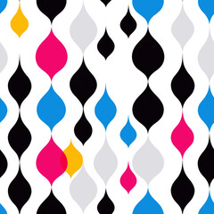 Retro seamless pattern - colorful nostalgic background design