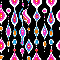 Fototapeta premium Retro seamless pattern - colorful nostalgic background design