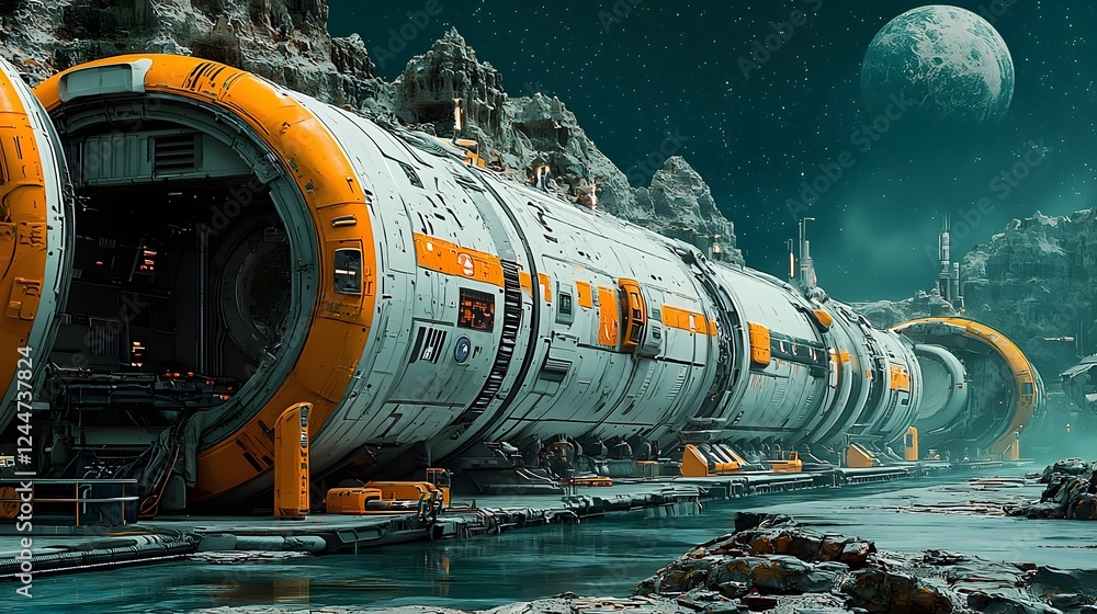 Poster a massive stasis chamber filled with dormant extraterrestrial lifeforms showcasing advanced alien te