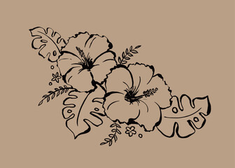 クラシックなイメージのハイビスカス