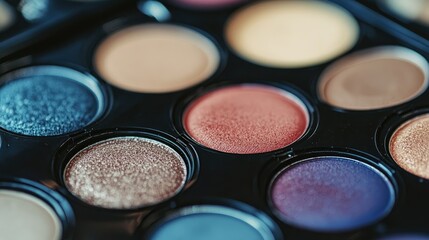 Close-up of a Colorful Eyeshadow Palette