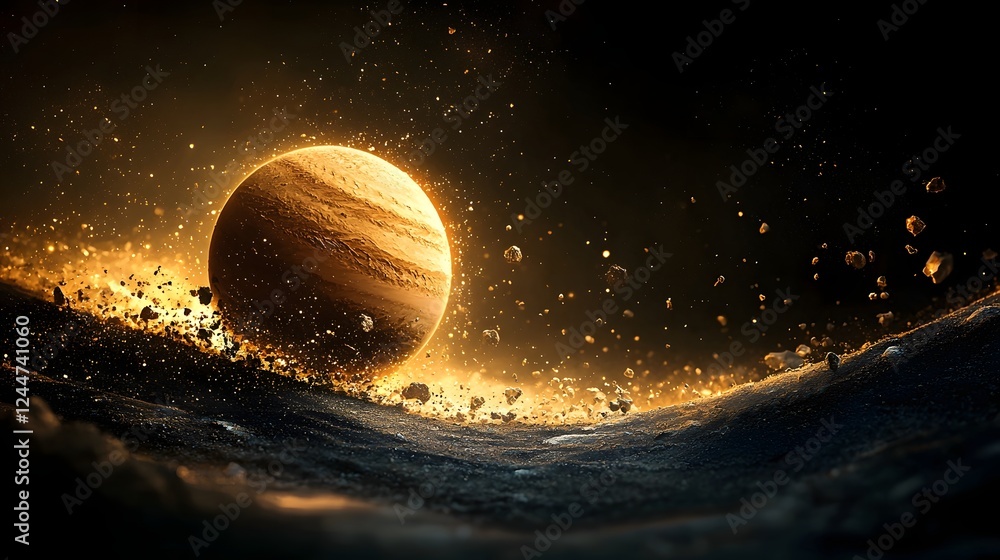 Poster dramatic and surreal scene of a parallel universe or dimension leaking into our reality causing unex