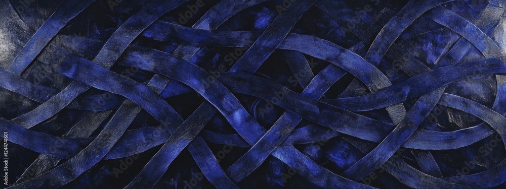 Aufkleber mystical intertwining beams, dark blue luminescence weaving a dynamic pattern, embodying an aura of 