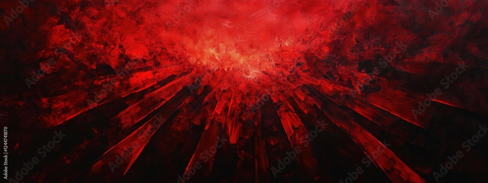 Poster dynamic red light intersections, vibrant beams creating a striking visual tapestry against a deep, s