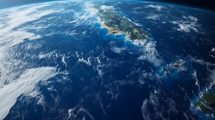 Fototapeta premium Stunning Aerial View of Earth's Coastal Regions, Unveiling the Beauty of Our Planet's Oceans and Continents