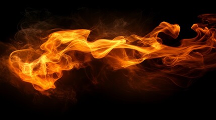 Fototapeta premium Fire particles, embers, and sparks in a black setting, with texture overlays included