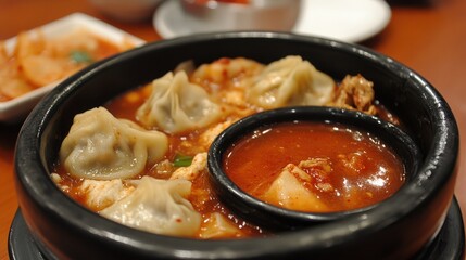 Korean Mandu: Savory Dumplings Served with Dipping Sauce