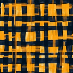 Hand drawn seamless pattern with grid. Contemporary grunge checkered backdrop. Trendy background with ink stripes. Abstract backdrop for prints, textile, wrapping paper