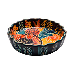 Colorful Vibrant Ceramic Tart Pan Isolated on Transparent Background