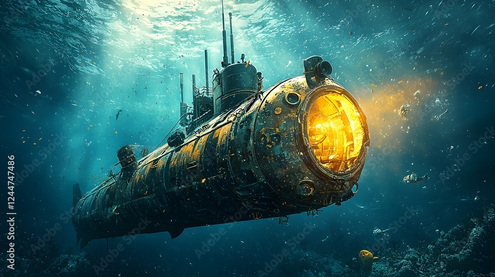 Poster Submarine Stumbles Upon an Enigmatic Alien Monolith Buried Deep Beneath the Vast Ocean Floor Sparking Speculation of an Extraterrestrial Civilization