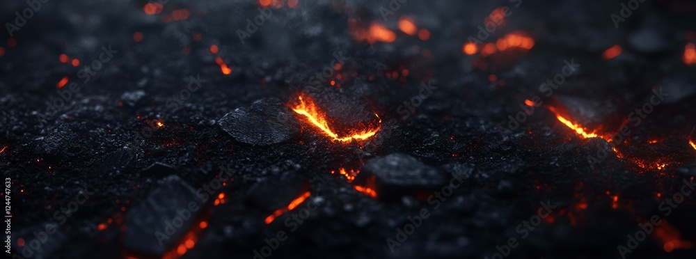 Poster a close-up of a roaring fire, its front filled with stacked logs while the backdrop ignites with fli